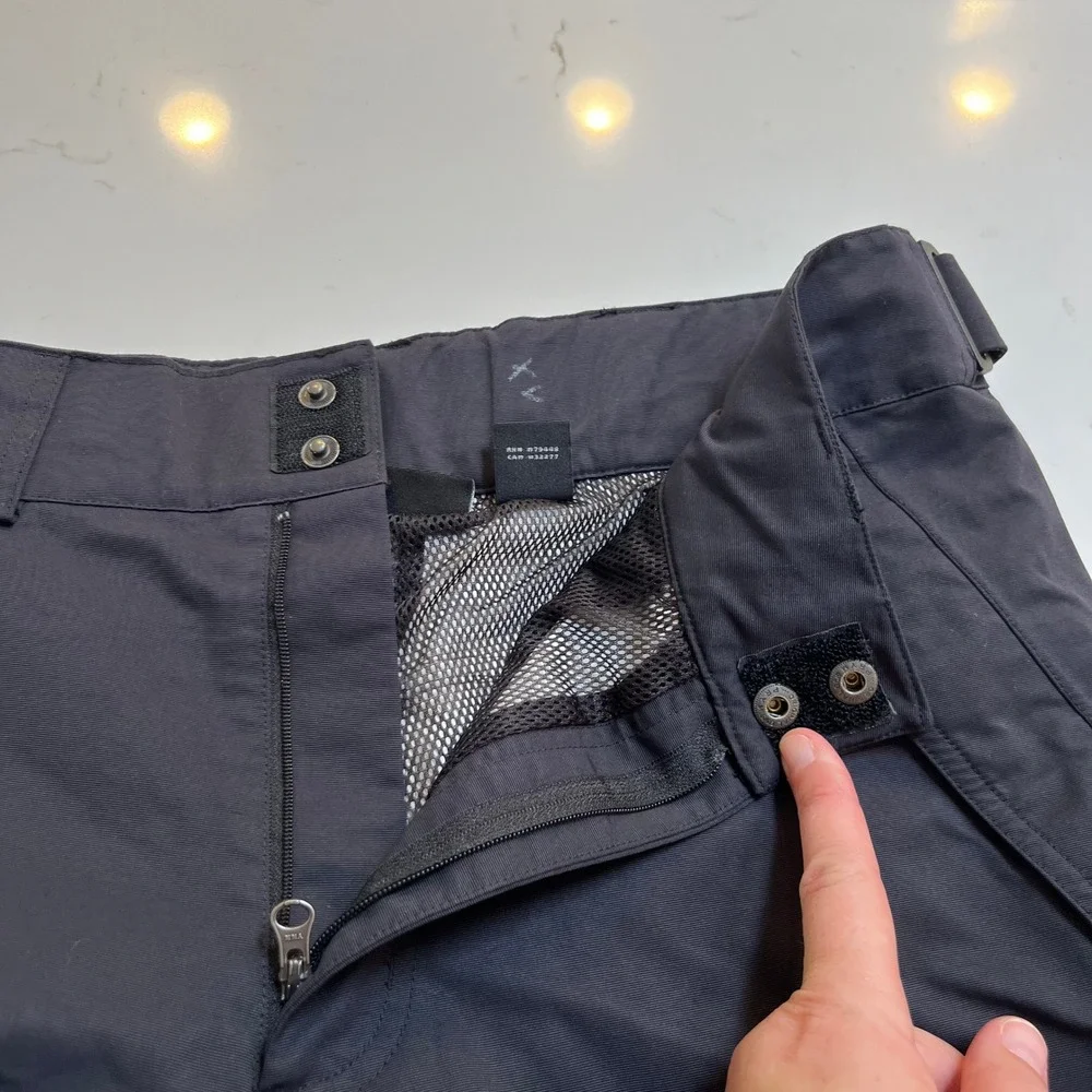 Marmot Mens Black Snoblast Pants Cargo Ski Snowboard Adjustable Waist‎ Medium